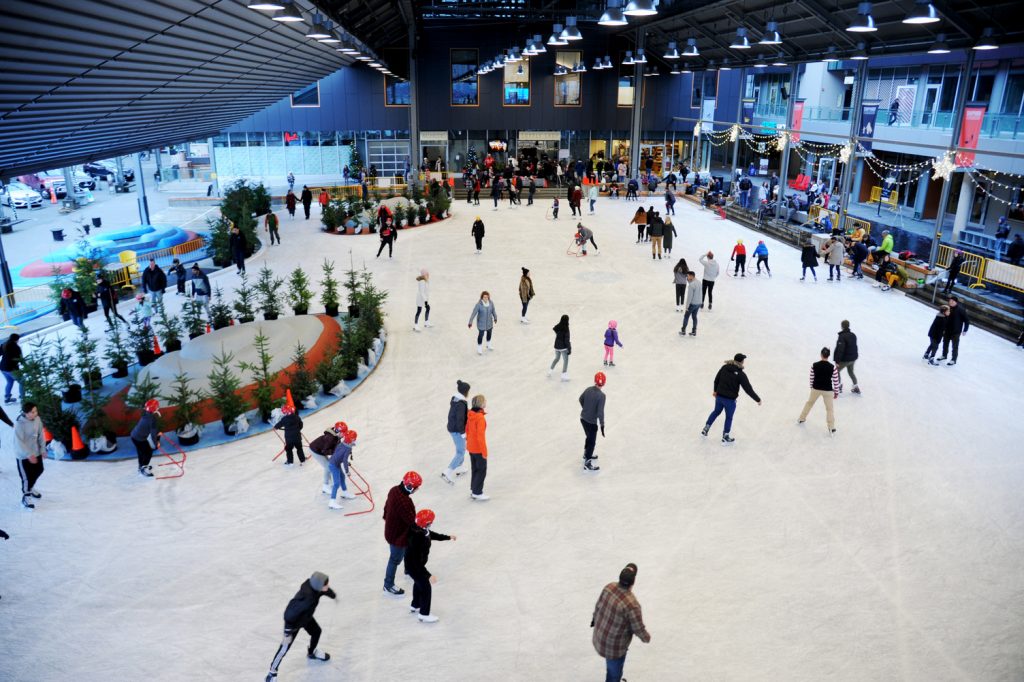 Outdoor ice skating at The Shipyards