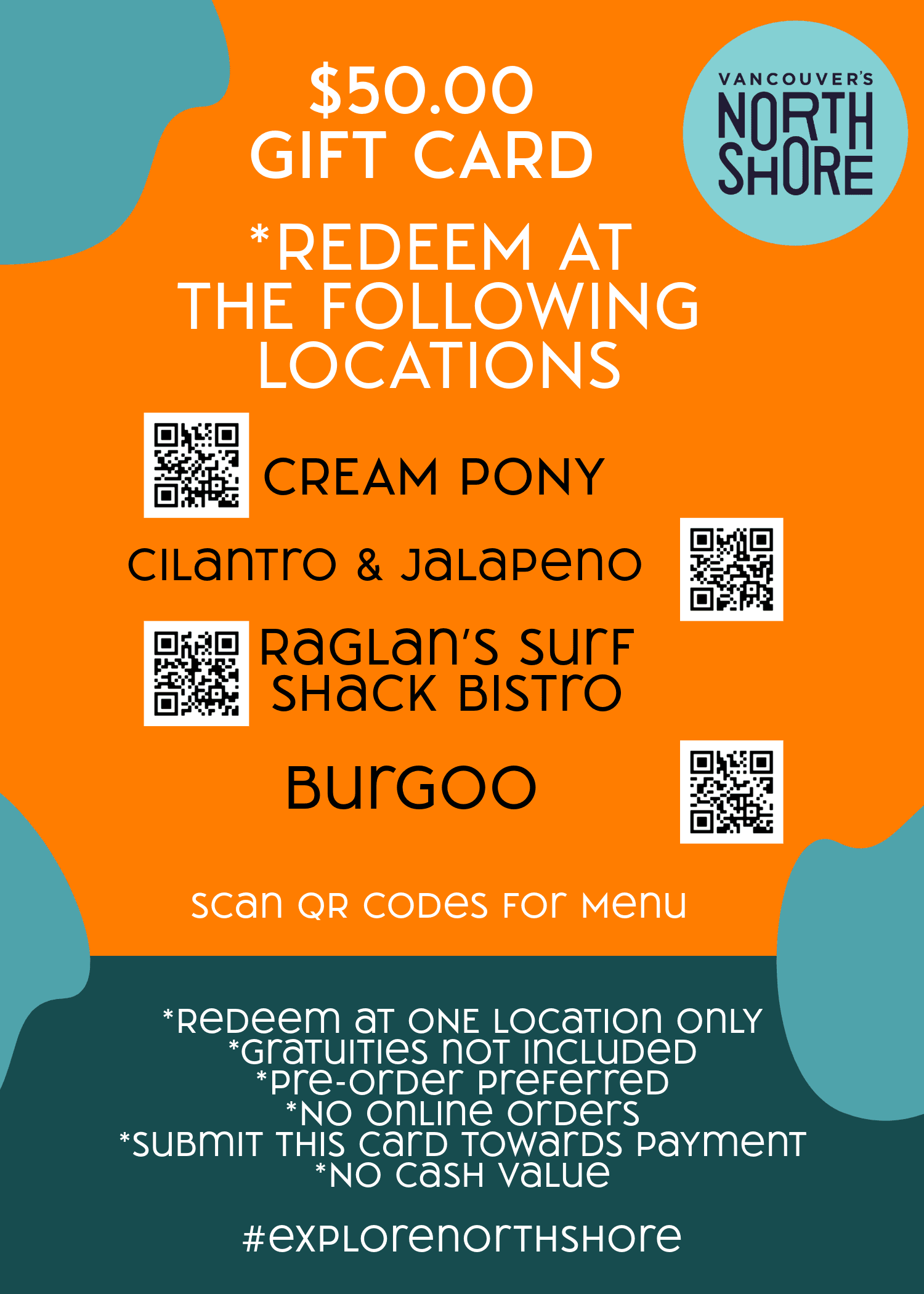 Picnic & Stay on the North Shore Package 50.00 Gift Card Vancouver's